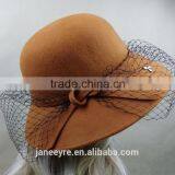 New Design Fashion Veiling Women's Hat Made of 100% Wool Felt Hat thumbnail-3