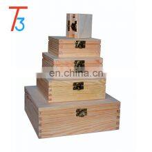 Variety Square Wooden Organizer Boxes Storage With Lid and Clasp thumbnail-2