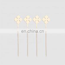 Factory Direct Stainless Steel Four Leaf Clover Metal Party Cocktail Ice Picks