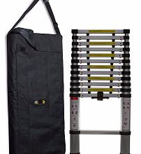 Aluminium Telescopic Ladder 12.5' Extended Length; Load Capacity: 150 kgs with Finger Protect Safety Feature