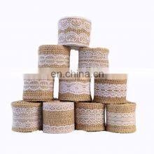 Wholesale Jute Burlap Lace Ribbon Hemp Roll Clothe