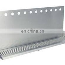Shank Mounted Drip Tray Brushed Stainless With Drain 12 Faucets