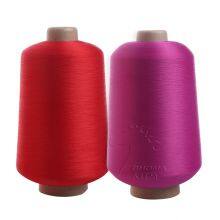 100% Polyester DTY Yarn Low Breakage Dyed 50d 75d 100d 150d Semi Dull Polyester Yarn for Woven Label thumbnail-3