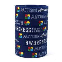 Hot Sale In Stock Autism Awareness Public Service Promotion Silicone Bracelet thumbnail-5