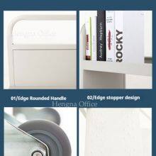 High-Quality Double Sided Mobile Steel Book Cart With Wheels for School and Public Library thumbnail-5