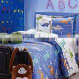 Reactive Dye Print Dinosaur Bedding Cotton Child Duvet Cover Bed Set 200TC In Blue Color thumbnail-1