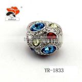 Thickness Stainless Steel High Quality Alloy Colorful Rhinestone For Women Rings