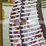 Indoor Rattan Egg Hanging Baby Kid's Patio Living Room Metal Garden Cane Wicker Swing Chair thumbnail-3