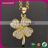China 2016 New Products Gold Crystal Hawaii Flower Necklace