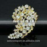 Bridal Bright Leaf Flower Rhinestone Brooch/handmade Rhinestone Brooch thumbnail-2