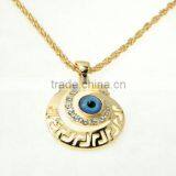 2016 Newest Fashion Jewelry Gold Rhinestone Evil Eye Necklace thumbnail-1
