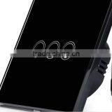 US/ EU Standards Modern Tempered Glass 3 Gang 1way White Wall Electric Smart Touch Switch thumbnail-2