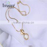 2015 New Korean Fashion Wild Round Shell Necklace Gold Plated Necklace Wholesale Pendant Necklace for Ladies thumbnail-1