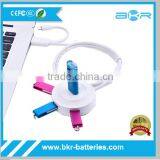 Blister Cardboard Packing Usb Hub 4 Ports Smart USB 2.0 Hub With LED Light