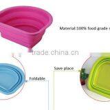 Portable Fashion Eco-friendly Silicone Collapsible Wash Basin Silicone Kitchen Washing Basin Free Shipping