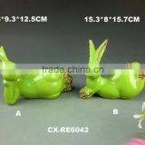 Small animal ceramic easter rabbit figurines wholesale