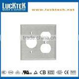 2 Gang Dimmer and Receptacle Combination Metal Wall Plates