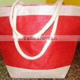 Red Reusable Upmarket Jute Shopper Bag thumbnail-1
