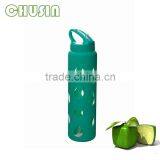 Borosilicate Glass Water Bottle With Silicone Sleeve and Fruit Infuser 100% Food Grade thumbnail-5