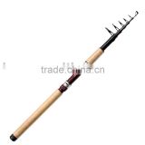 Carbon telescopic spinning fishing rod