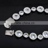Fashion Lady Style Silver Large Stone Clear Crystal Bracelet thumbnail-2