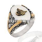 925K Sterling Silver Ottoman Tugra Men Ring thumbnail-1