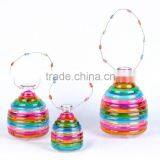 Cheap Hotsale Colorful Glass Vase With Iron Handle for Home Decoration thumbnail-2