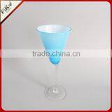 Honorable Sky Blue Transparent Leg Cone-shape Glass, Juice Glass, Blue Glass thumbnail-2