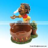 Polyresin Jamaican Man Holding Ashtray Souvenir thumbnail-1