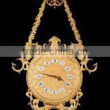 Luxury Gold Plated Wall Clock, French Louis XV Style Gilt Bronze Wall Hanging Clock thumbnail-1