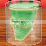 Skull Heat Resistant Glass Coffee Cup Personalized Skull Heads Hand Blown Double Wall Glass Cup thumbnail-4