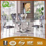 TH286 Modern Dining Room Furniture Tempered Glass Table Chairs thumbnail-1
