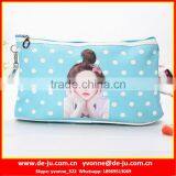 Girl Printing Blue Small Cosmetic Bag thumbnail-1