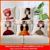 Hand-Painted Beauty Square Hotel Cushion thumbnail-1