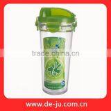 High Quality BPA Free Single Wall Plastic Cap Straw Mini Hot Water Bottle thumbnail-1