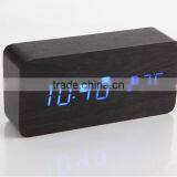 HOT !!!LED Clock Bell Wood Creative LED Clock Acoustic Wooden Clock thumbnail-4