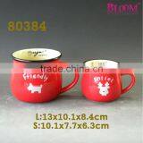 Red Sublimation Handmade Pottery Mug thumbnail-1