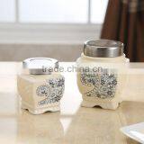 Ceramic Canister Set Stainless Metal Stand thumbnail-3