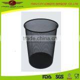 Hotest Selling Office Suitable Cheap Black Iron Metal Trash Can thumbnail-1
