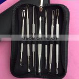 lackhead Remover Pimple Acne Extractor Tool Best Comedone Removal Kit 7 High Quality Skincare Tools With Case. For Blemish, Wh