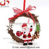 Hot Sales Christmas Decorations With Santa Claus Rattan Christmas Wreath Ornament thumbnail-2