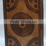 Handmade Vintage Tan Color Embossed Leather Journal With Pipine
