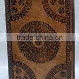Handmade Vintage Tan Color Embossed Leather Journal With Pipine thumbnail-1