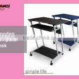 Movable Laptop Table Office Furniture Wooden Rolling Computer Desk thumbnail-2