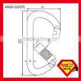ANSI-2448TL Galvanized Steel Classic D Type Twist Lock ANSI Carabiner thumbnail-5