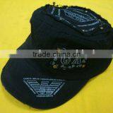 Washed Cotton Military Cap With Printing thumbnail-1