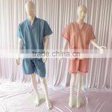 Pink/Blue Korean Style Sweat Steaming Clothes Striped Pajamas Unisex Tracksuit Plus Size Pajamas For Spa thumbnail-1