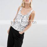 Oil Print Scoop Back Drop Womens Blank Dropped Armhole Tanks thumbnail-3