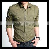 New Style Classical Style All-match Man Long Sleeve Shirt With Sleeve Band