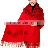 CX-B-P-37B Genuine Rabbit Fur Flower 2015 New Women Shawl thumbnail-6